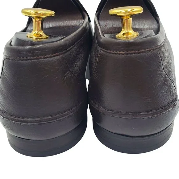 Italy Ermenegildo Zegna Men's Size 13US/12EU Brown leather tasseled loafer shoes